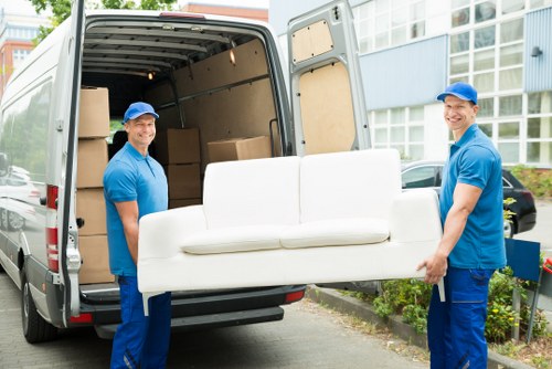 Business relocation logistics on a Bloomsbury street