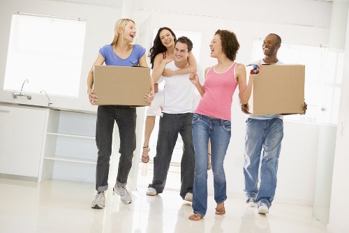 Removal team planning a house move in Bloomsbury street setting