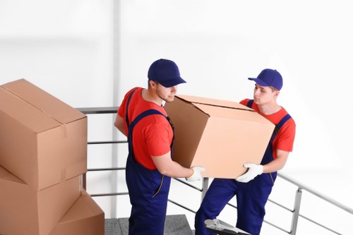 Furniture removals team working in Bloomsbury street