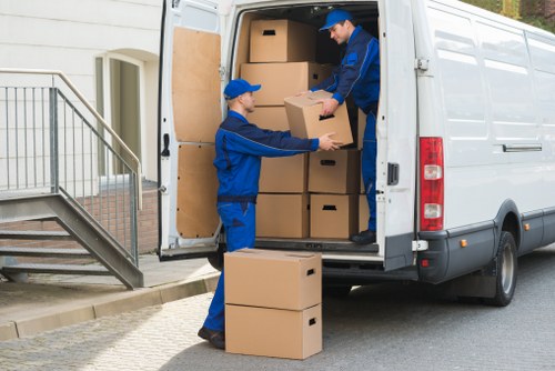 Man With A Van Bloomsbury team using safe moving practices during a local job