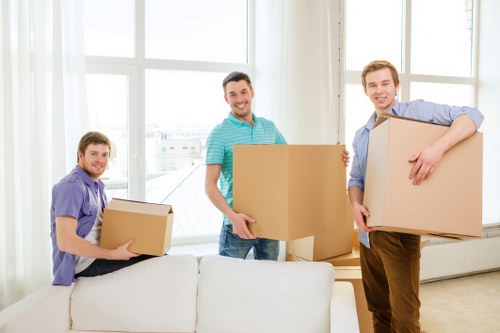 Loading furniture into a removal truck for a Bloomsbury flat move
