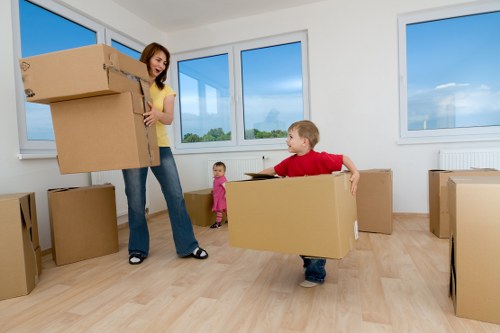 Moving van and team handling access challenges in Bloomsbury