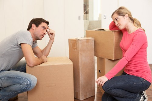 Professional removal van loading items in Bloomsbury