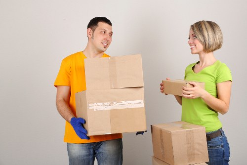 Boxes and essentials prepared for a student move in Bloomsbury